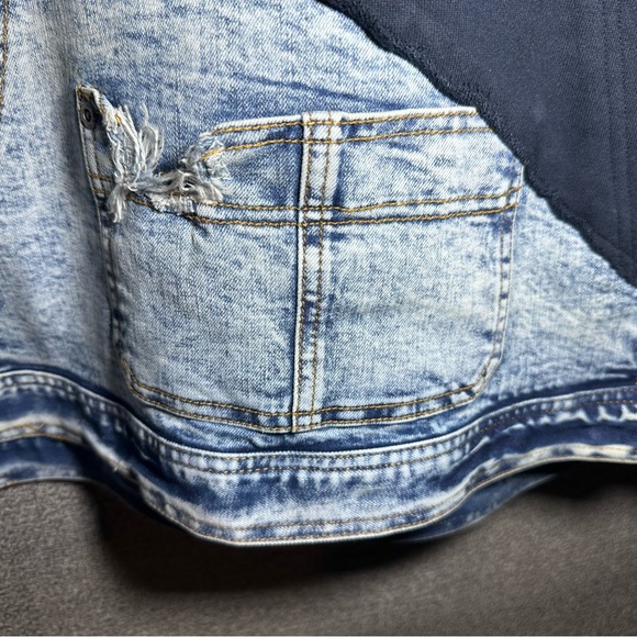 Very Rare- Iro Ochi Blue Half Denim Honshu WLVS JPN Embroidered Hoodie Size L - Picture 6 of 16